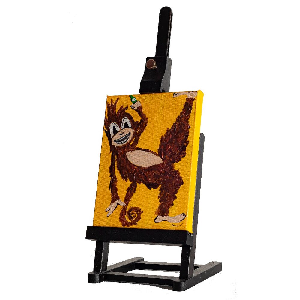 Original Acrylic Painting w/Easel "Dancing Kazuu I" by Dawn M. Wayand Desk Art
